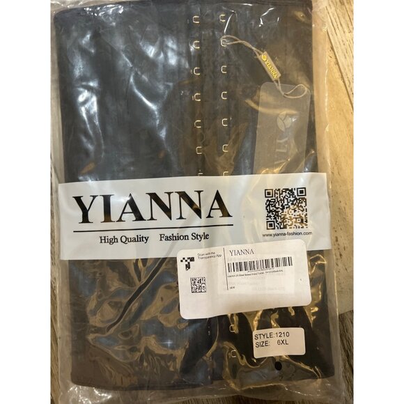 Yianna 25 Steel Boned Waist Trainer 6XL Black Adjustable Cinching Corset Shapewe - Picture 3 of 6